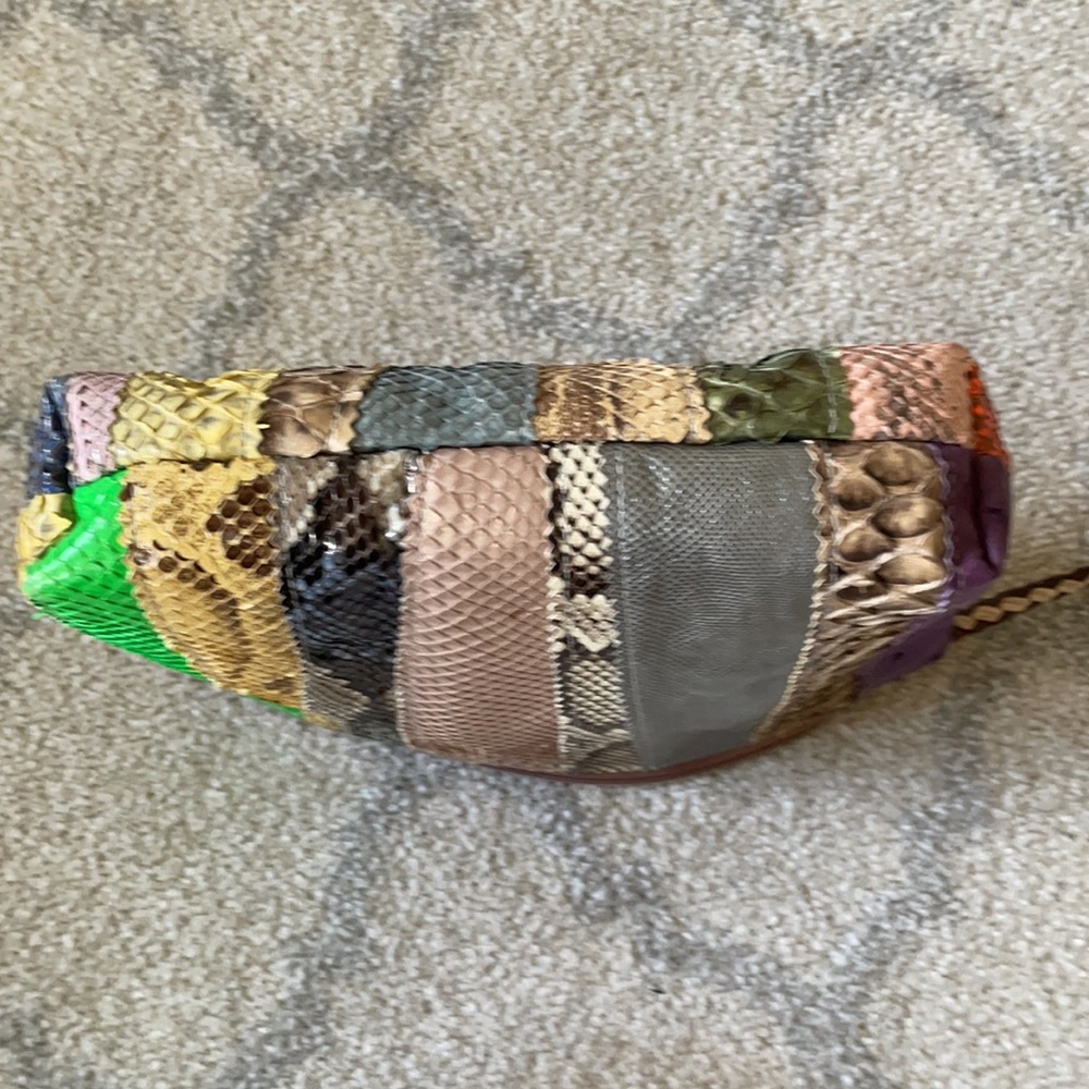 Robert Furst Patchwork Python Oversized Wristlet - image 8